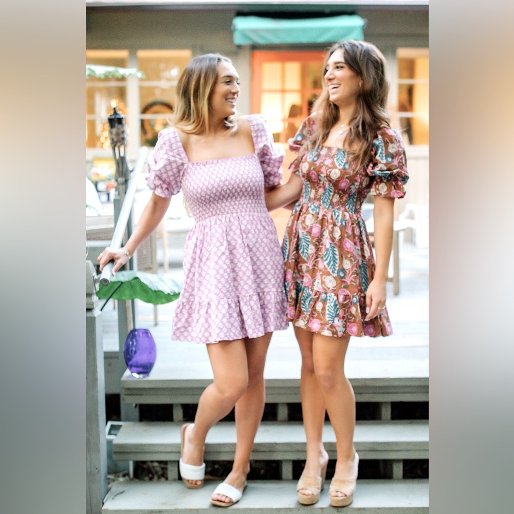 Perry Walker Grace Mini Dress - Pink and Blue floral